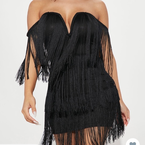 Fashion Nova Dresses & Skirts - Black Fringe Mini Dress